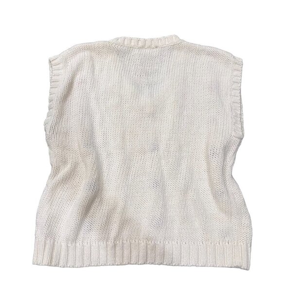 Vintage Boxy Fit Sweater Vest 80s 90s Ladies Petitie Large - Picture 4 of 8